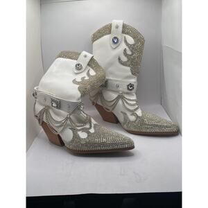 BRAMWELL-WHITE WESTERN BOOTIE - WHITE / 6.5 / BLOCK
